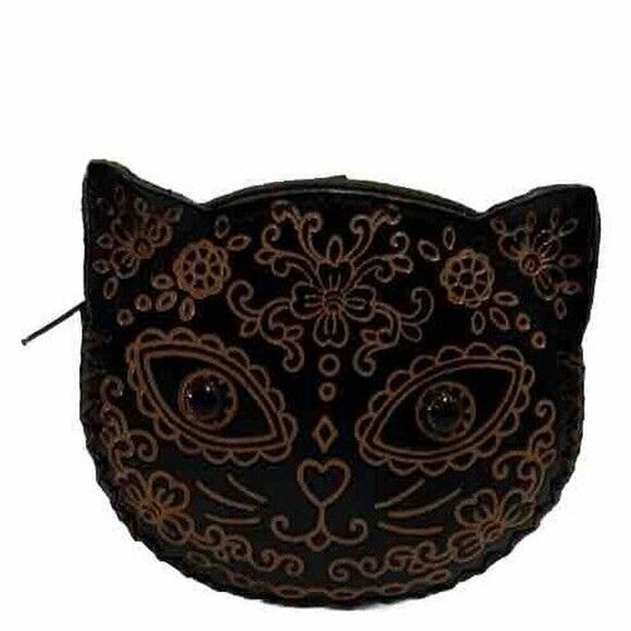 Black CAT Style-Handmade Genuine Leather purse NWOT - Picture 1 of 7